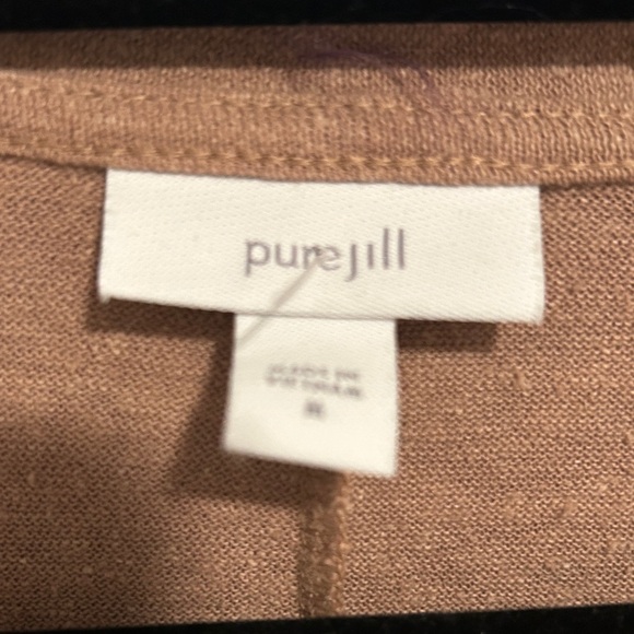 J. Jill organic cotton Brown Button Down cardigan Shirt with pockets - Picture 2 of 4